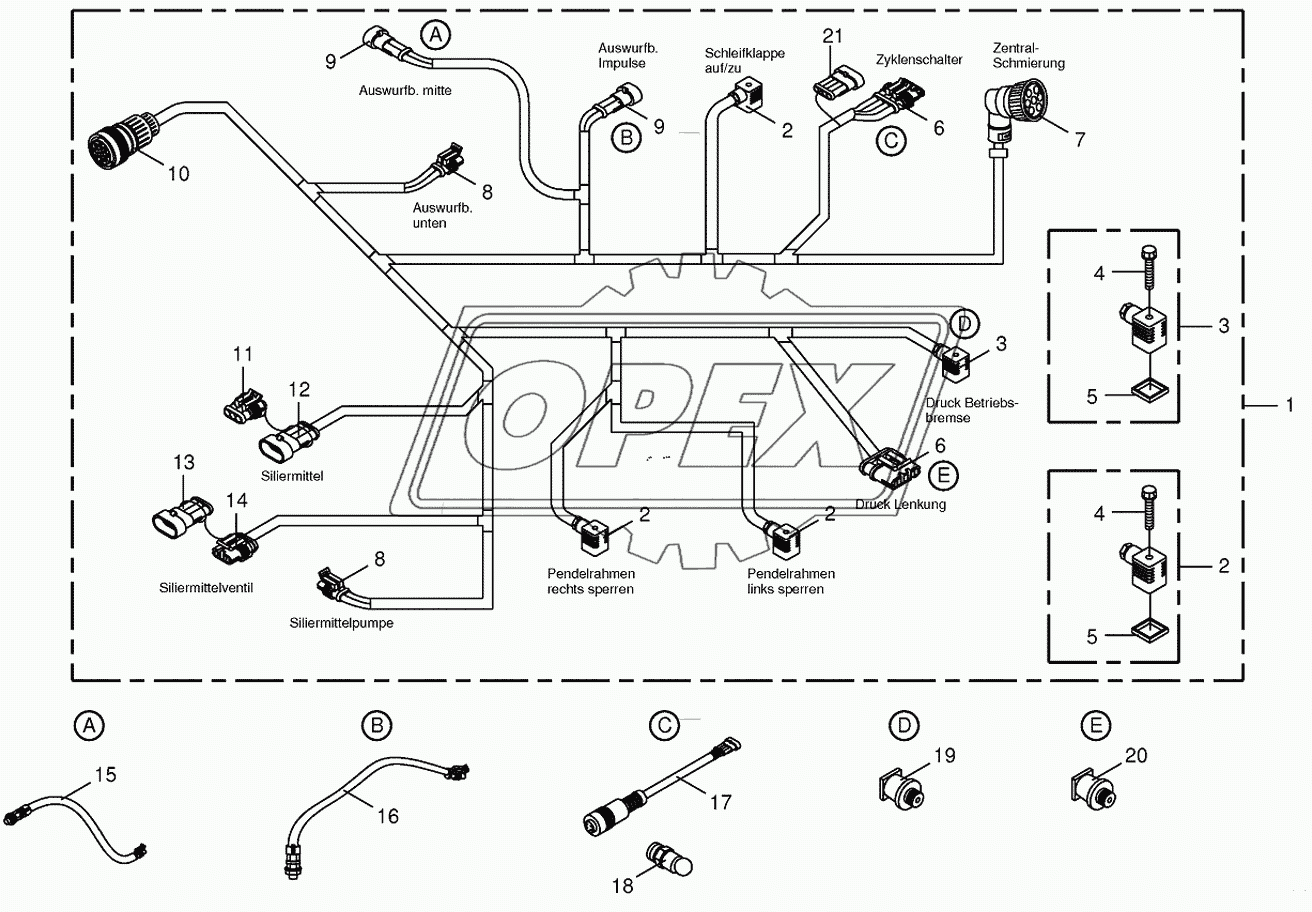 Wiring harness-below the cabin