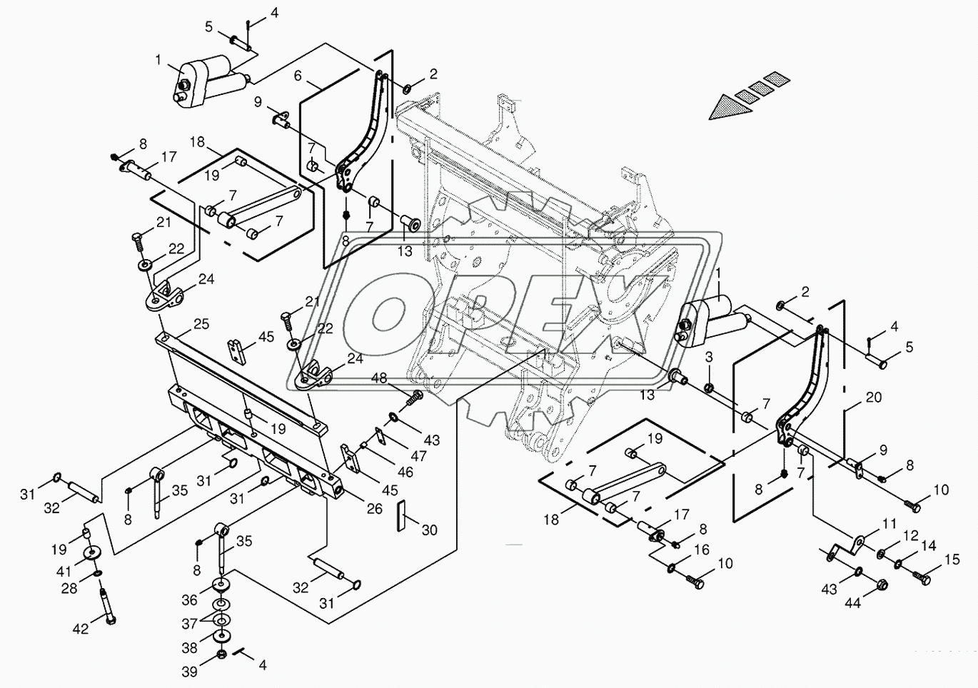 Shear bar adjustment