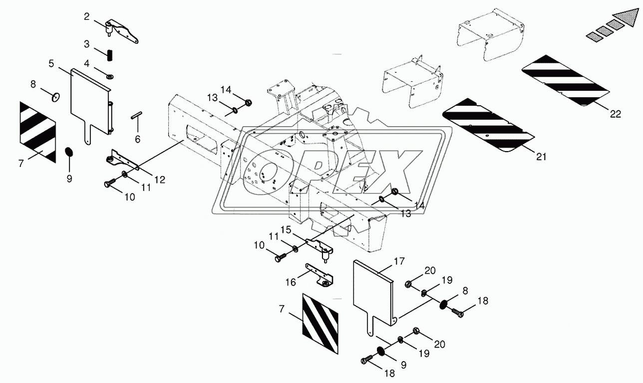 Fold-away warning panel