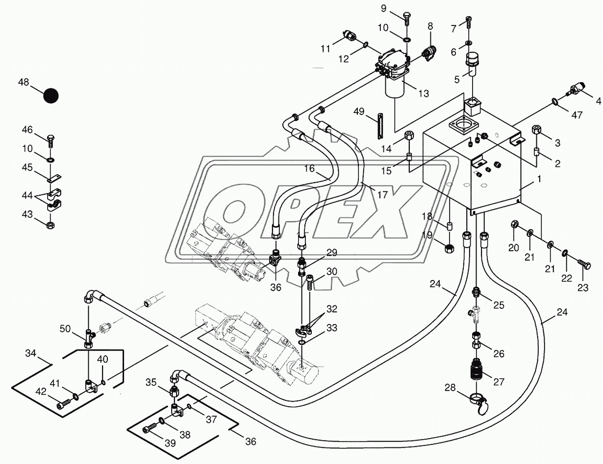 Hydraulic tank/suction lines