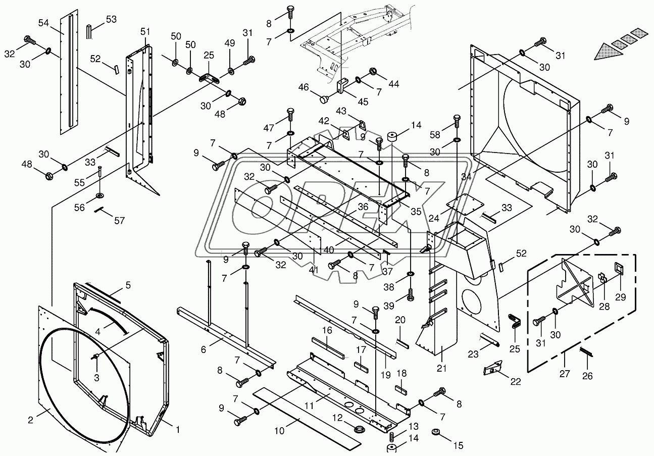 Radiator frame/radiator door