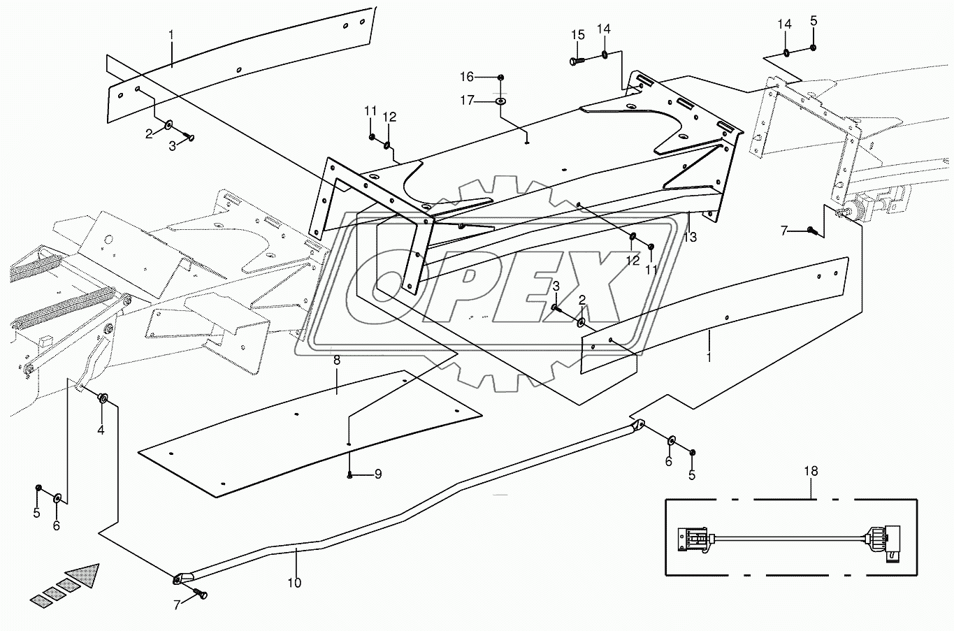 Discharge chute extension 12-row