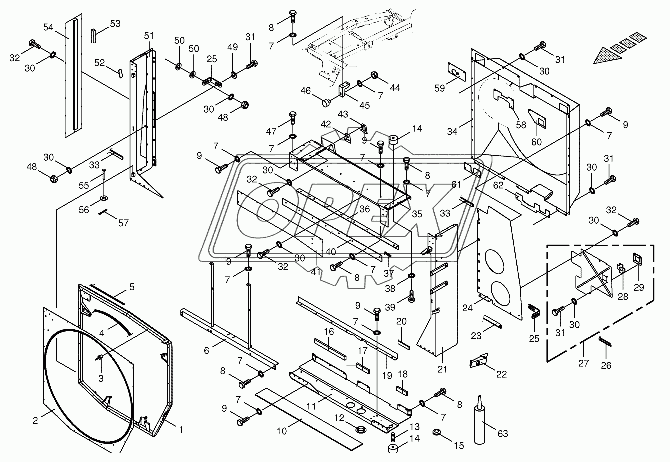 Radiator frame/radiator door