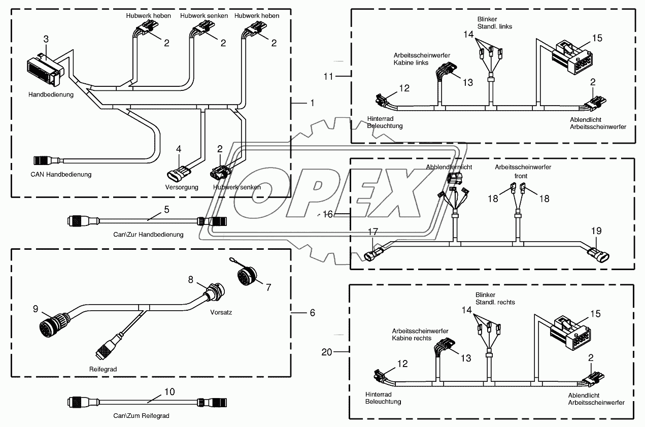 Several wiring looms 1