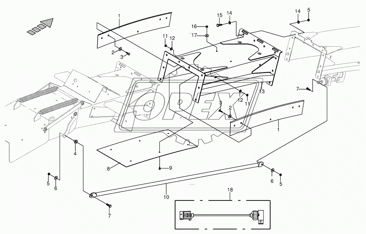 Discharge chute extension 10-row