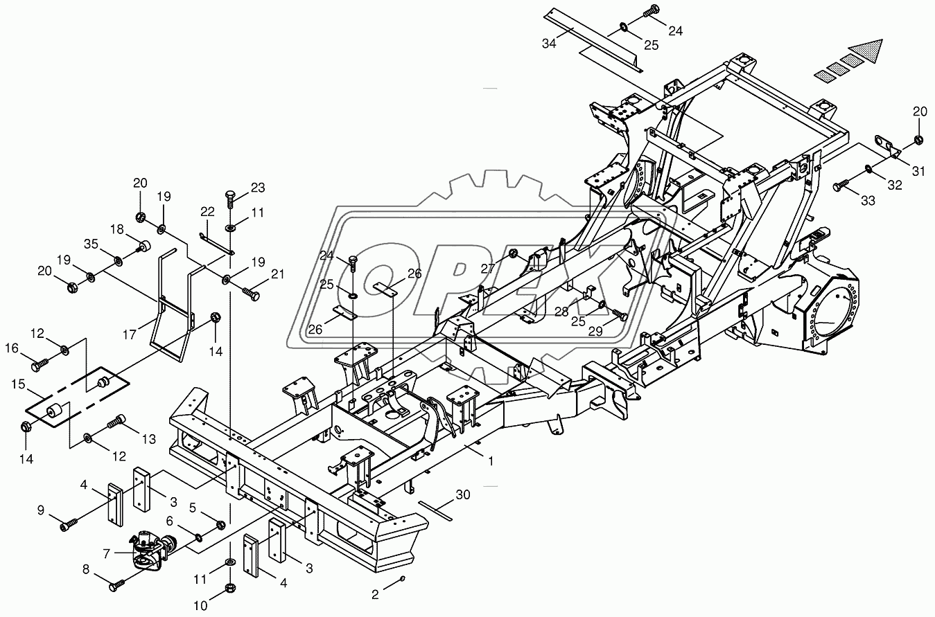 Frame/trailer hitch/ascending ladder