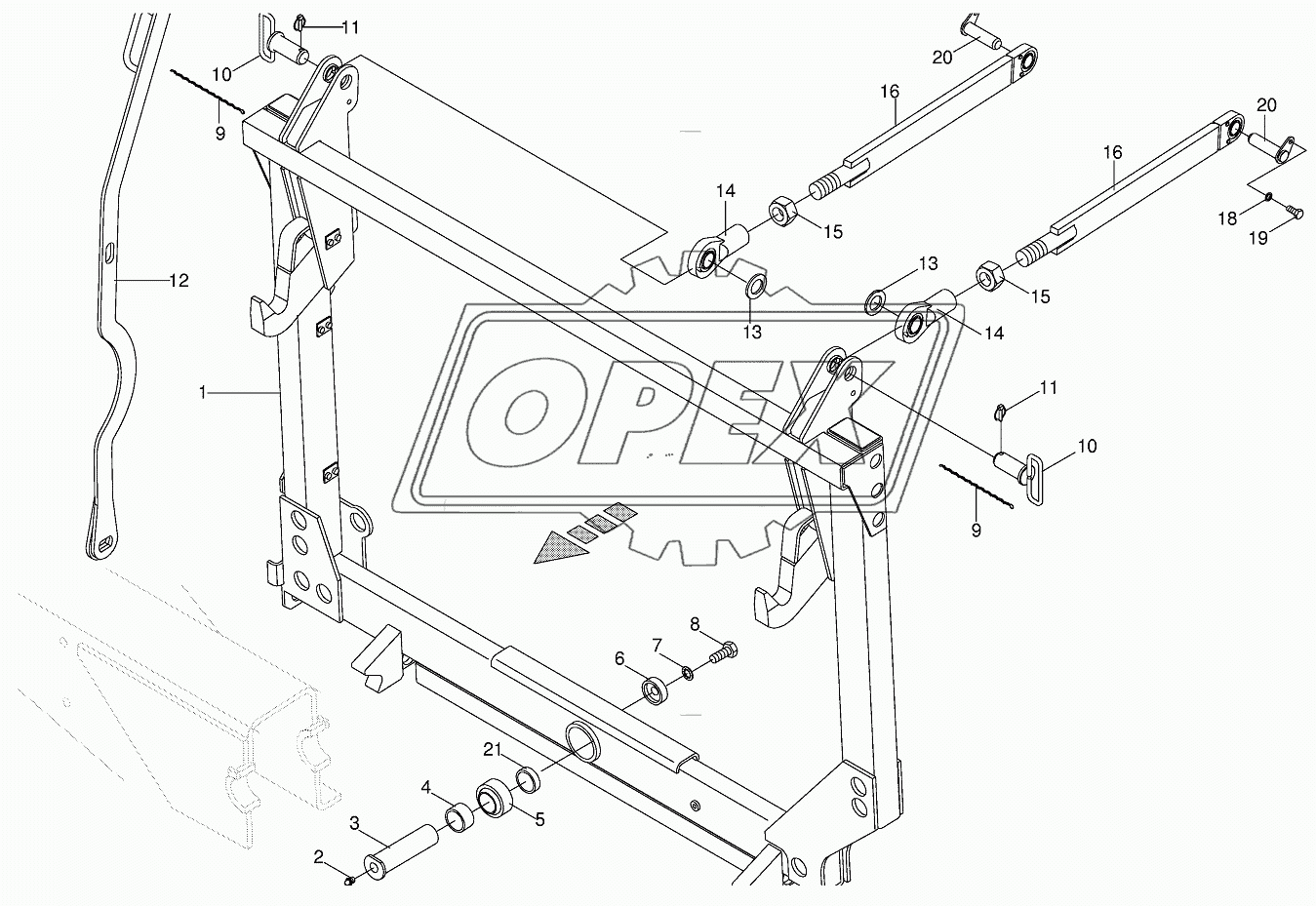 Pivoting frame / linkage