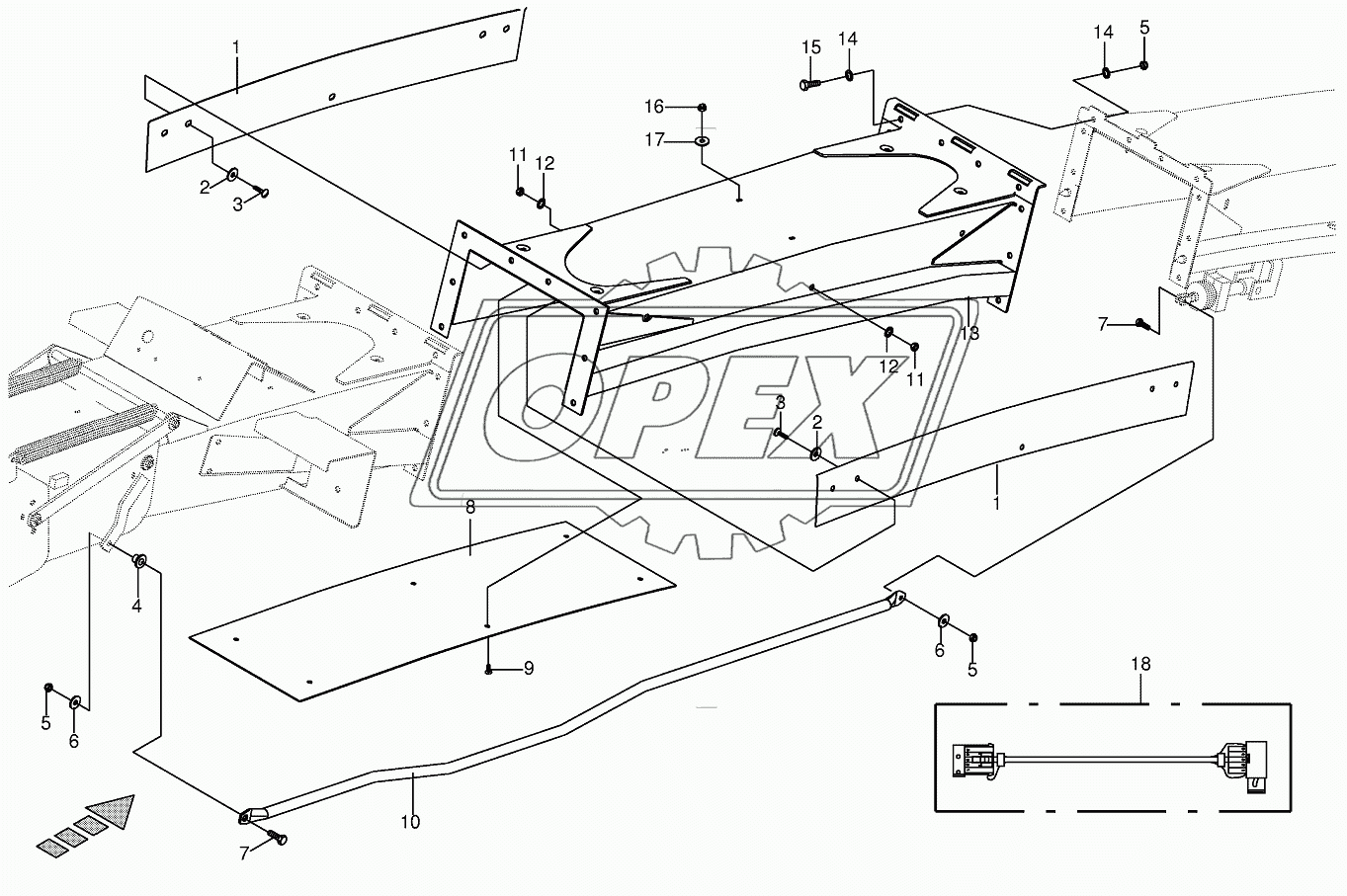 Discharge chute extension 12-row