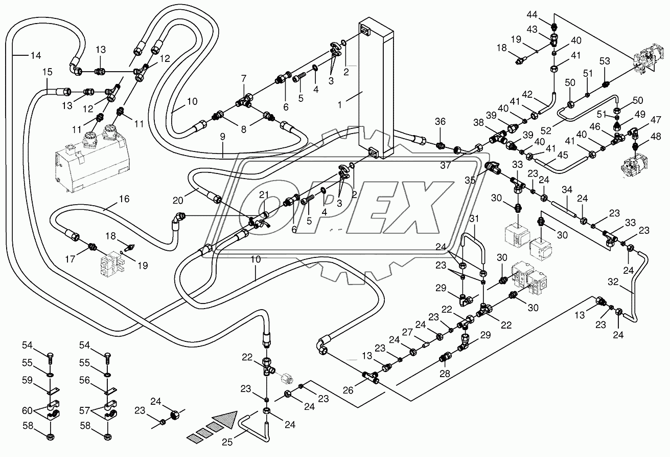 Housing line I oil cooler