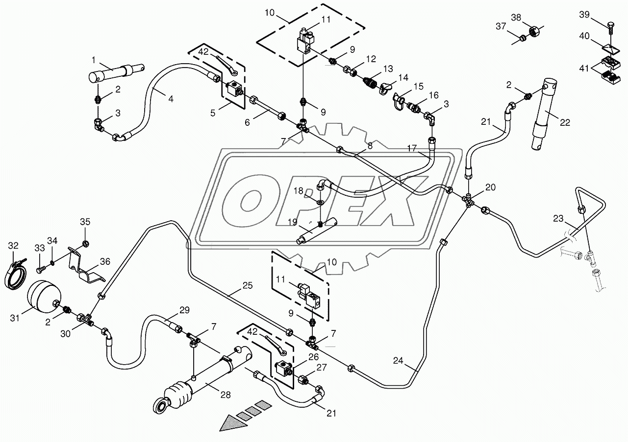 Charge pressure lines - front