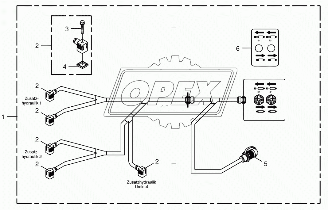 Wiring harness- auxiliary hydraulics