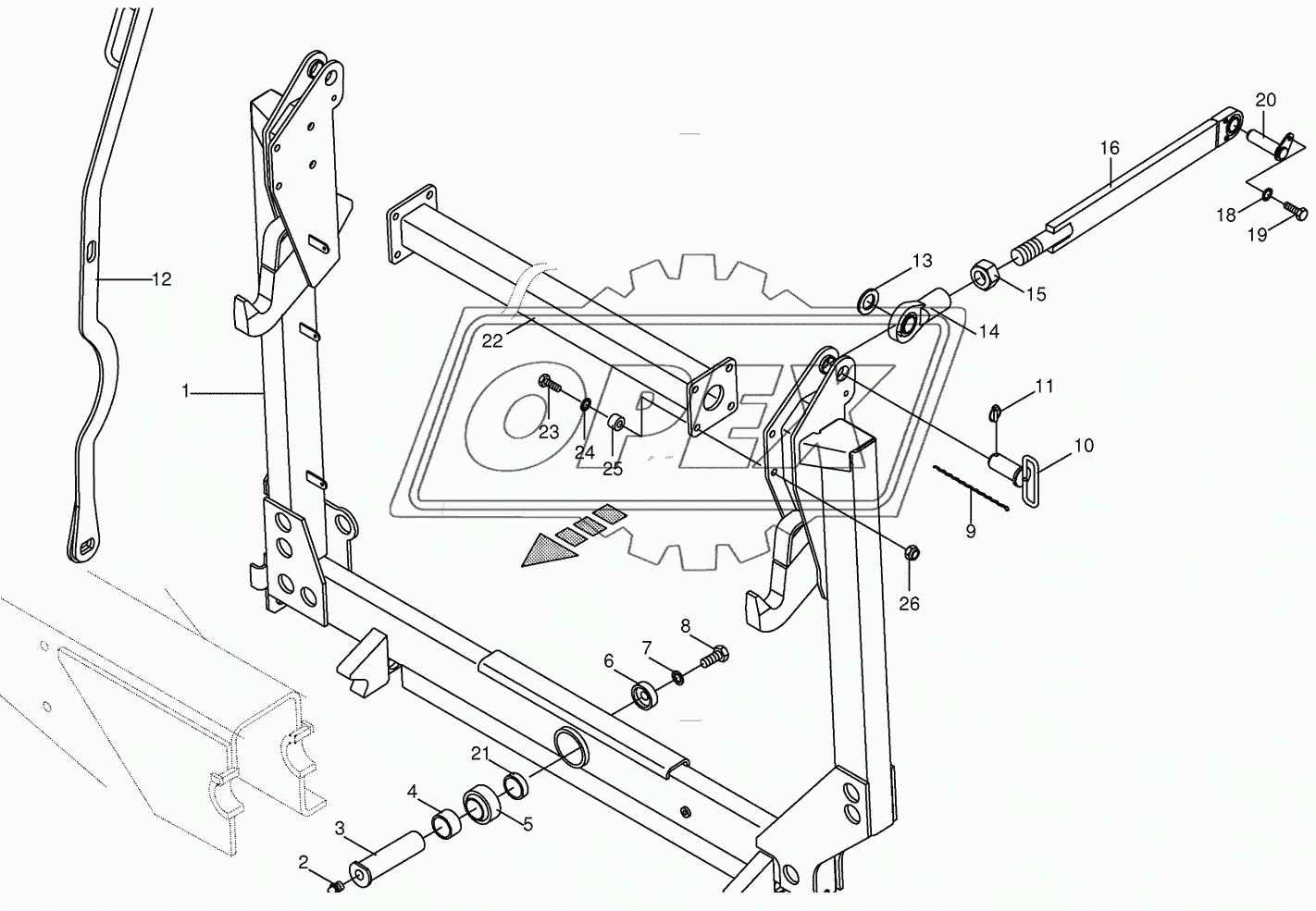 Pivoting frame/linkage