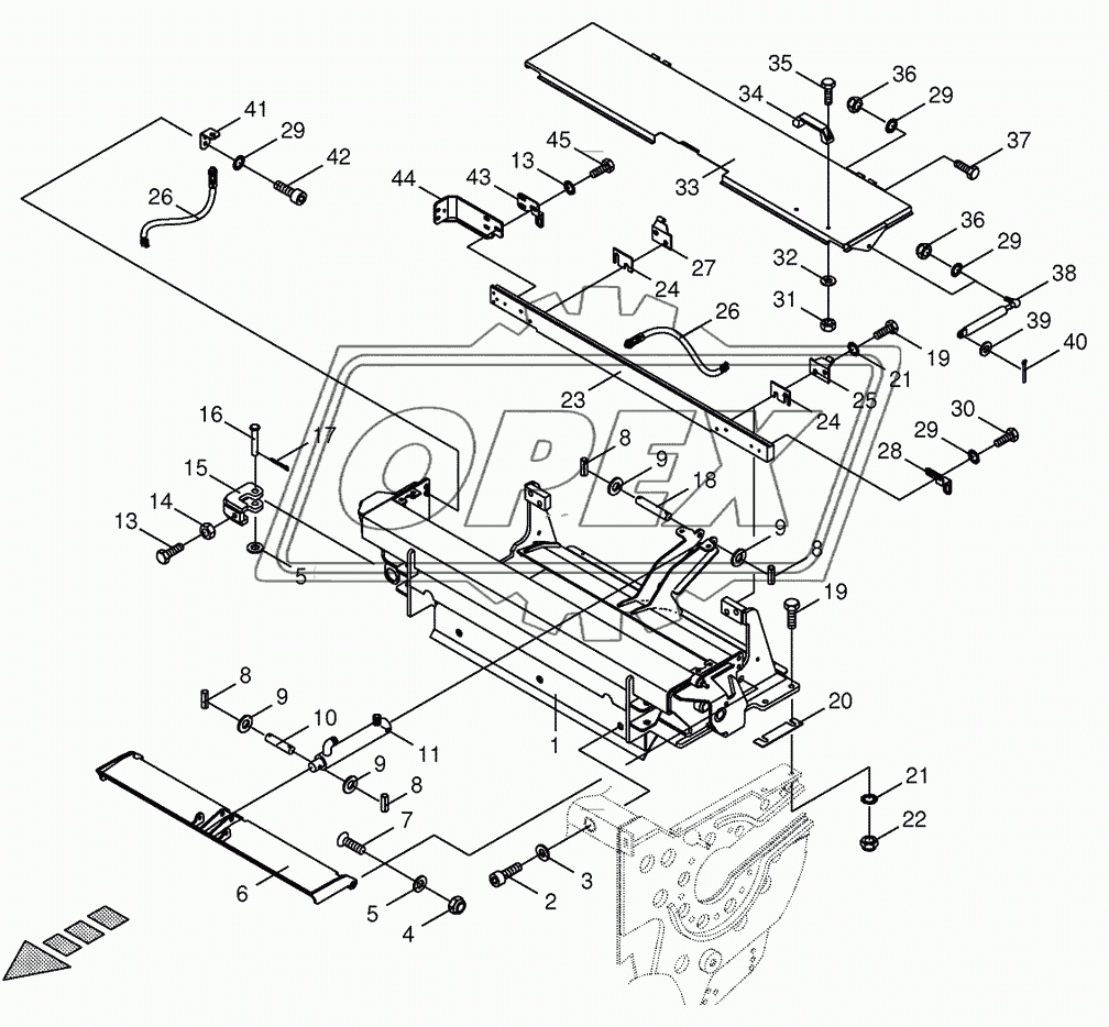 Grinding installation frame- mounting parts