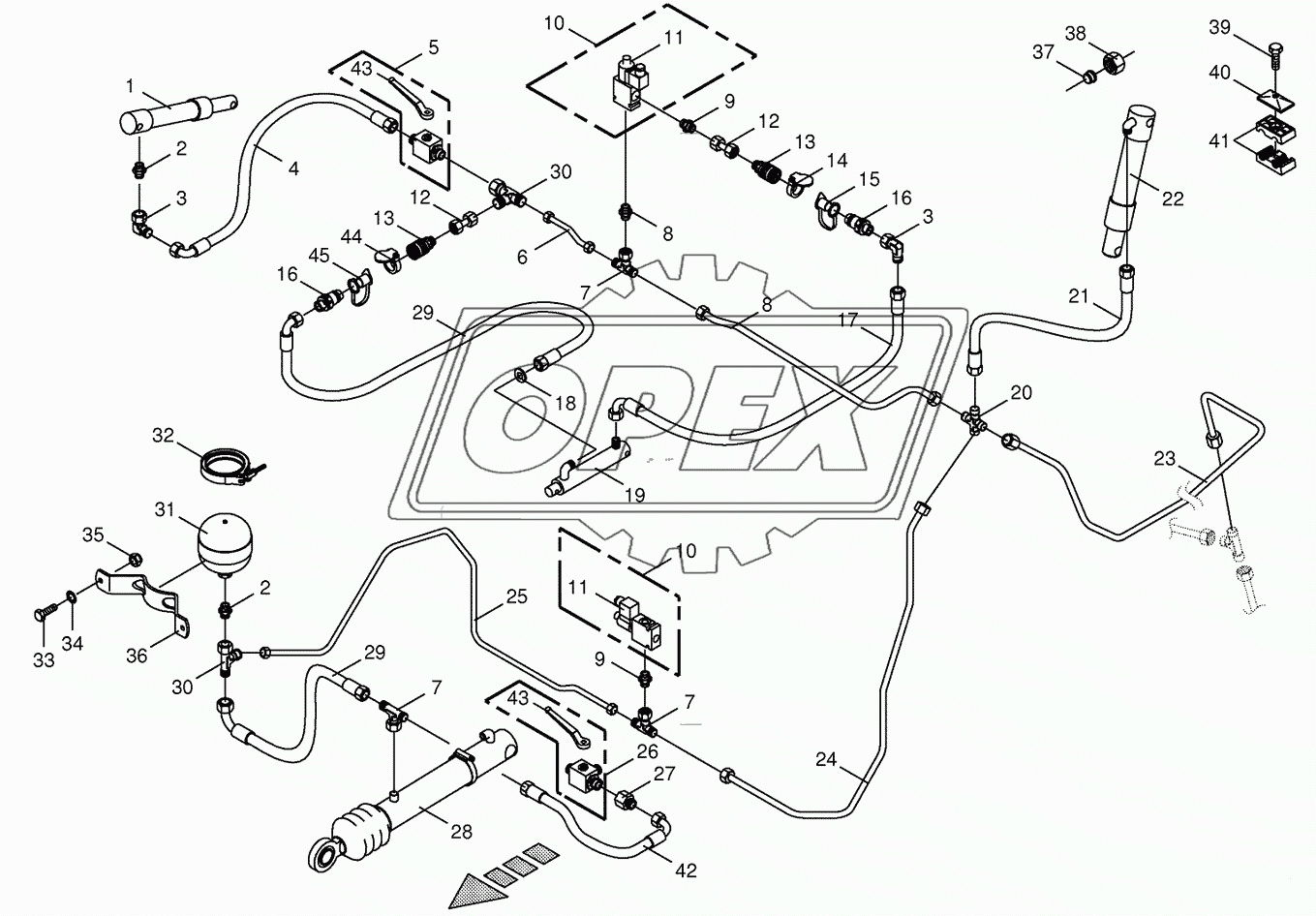 Charge pressure lines- front 1