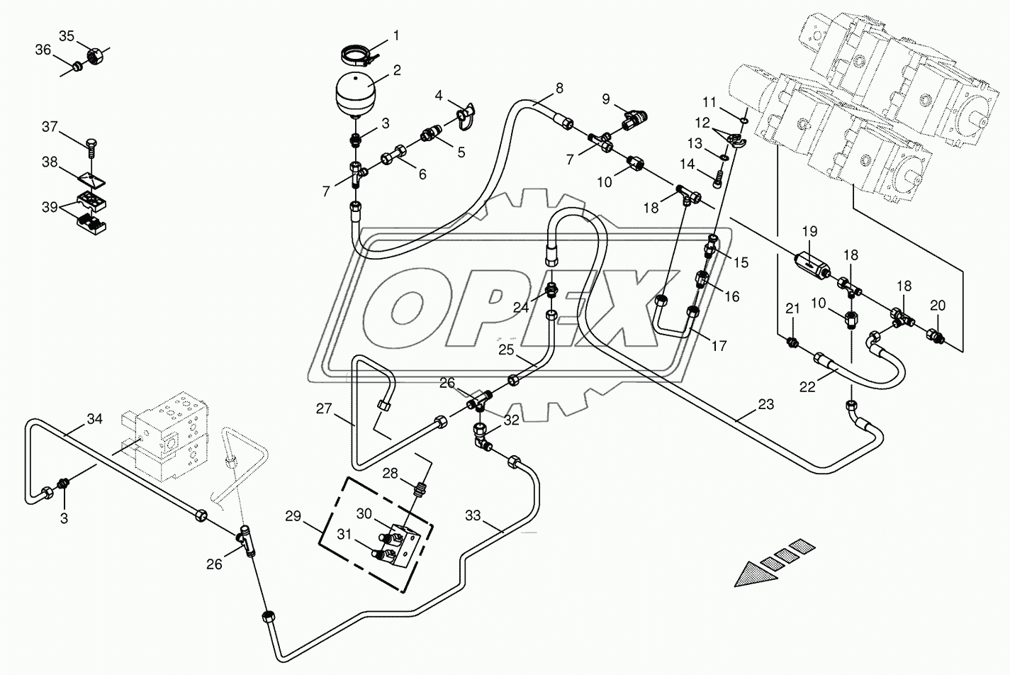 Charge pressure lines- back