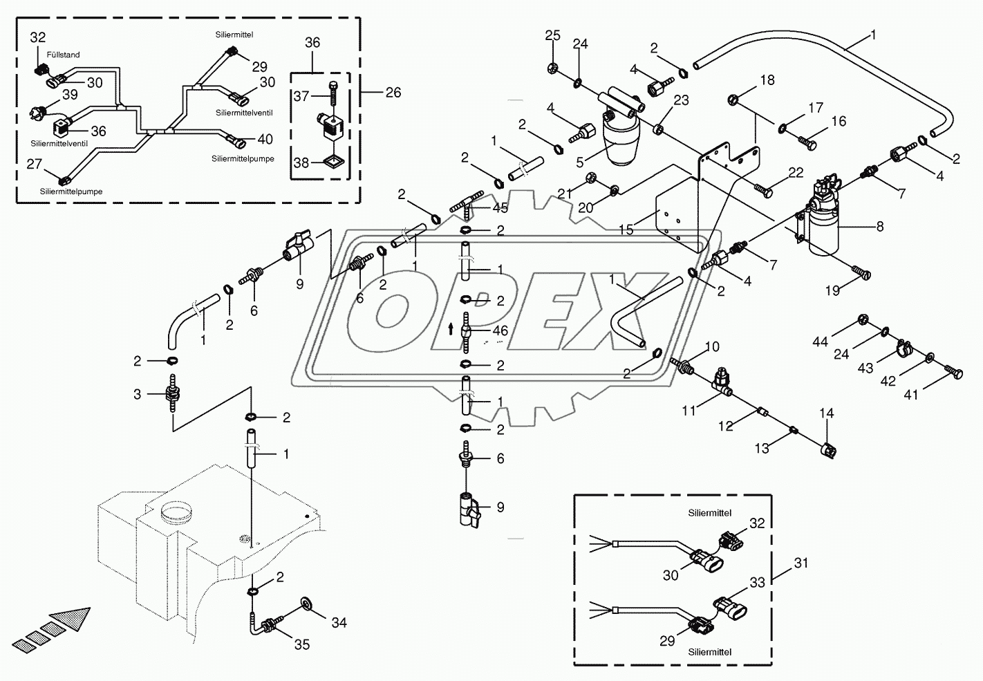 Silage agent system/Wiring harness