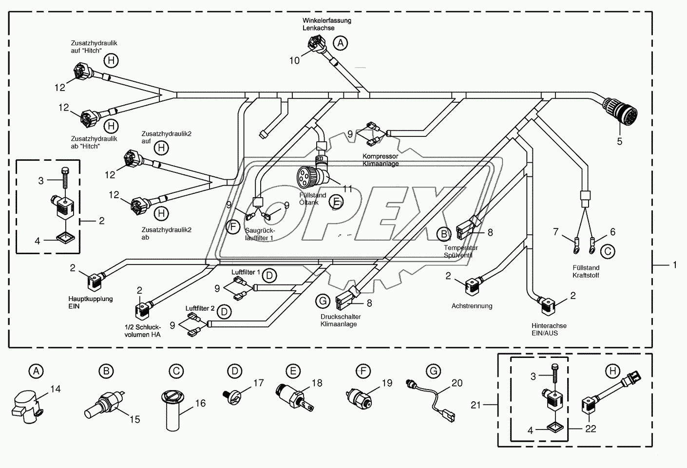 Wiring Harness- rear/drive valve