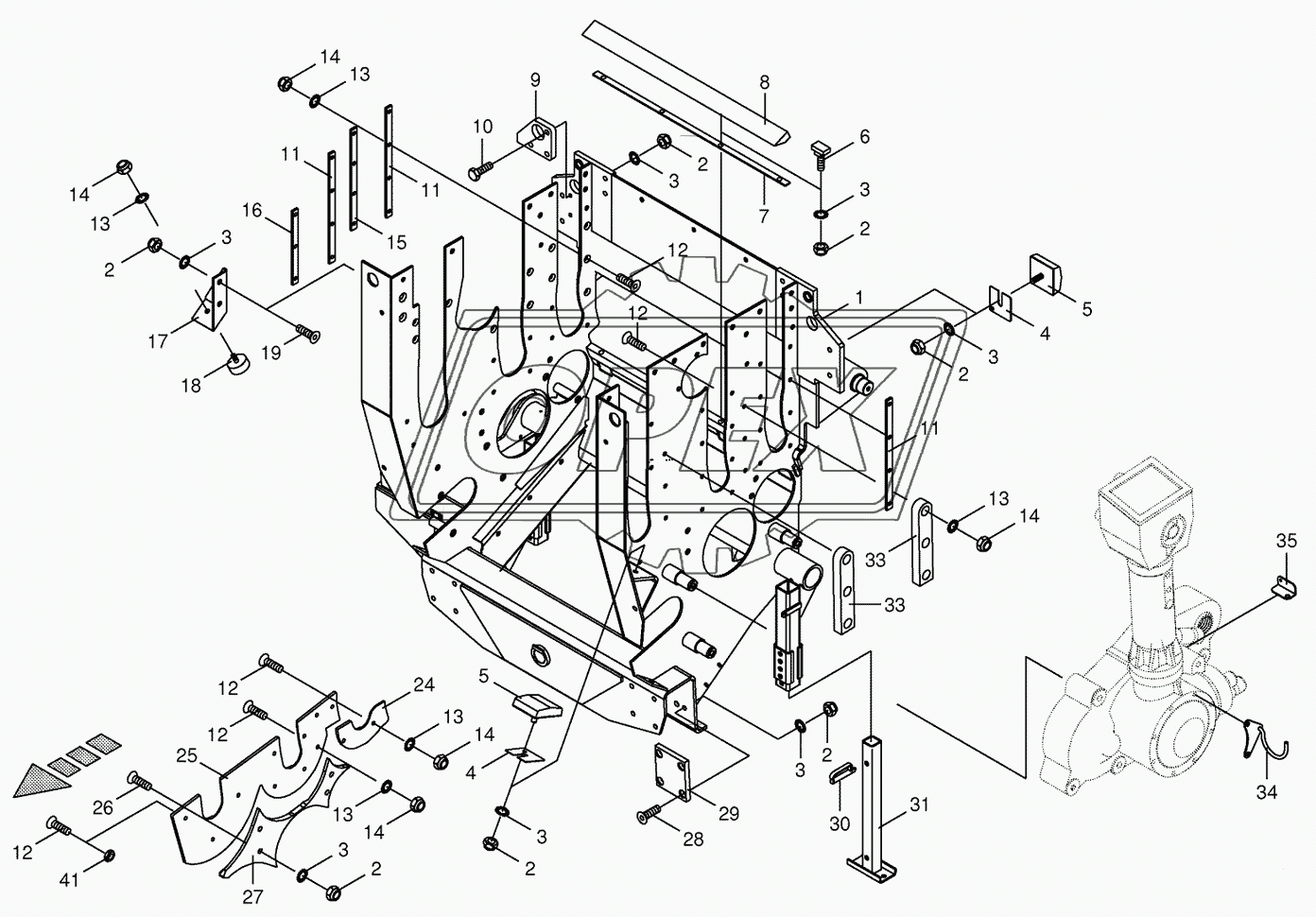 Feeder Housing with support foot