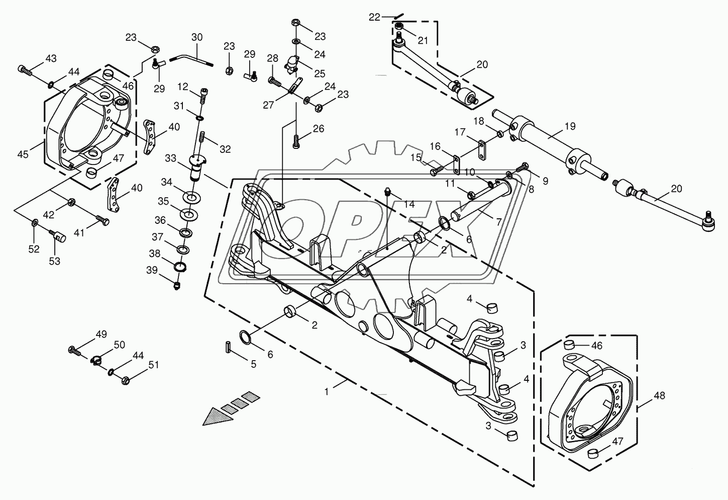 Steering axle