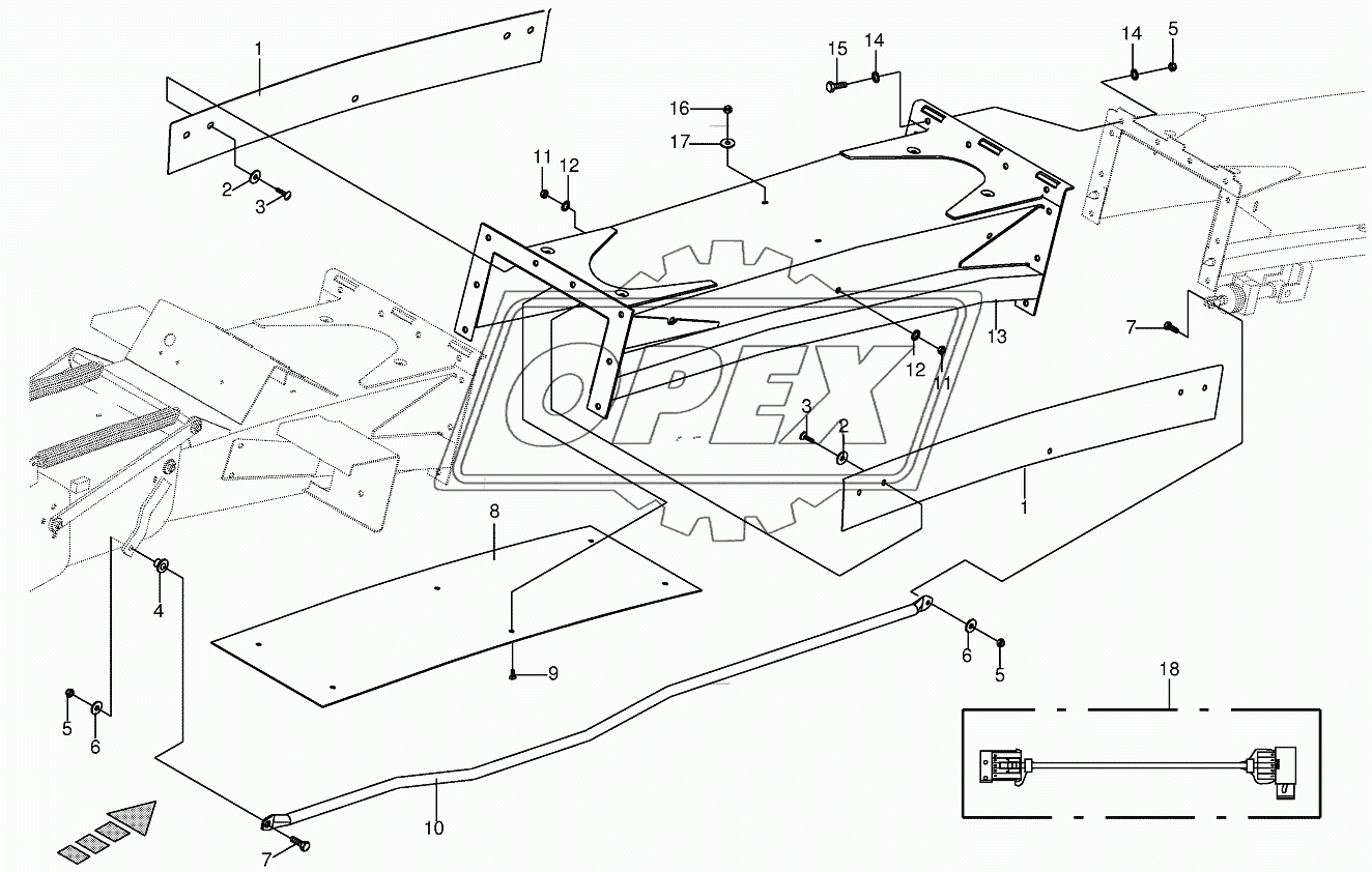 Discharge chute extension 12-row