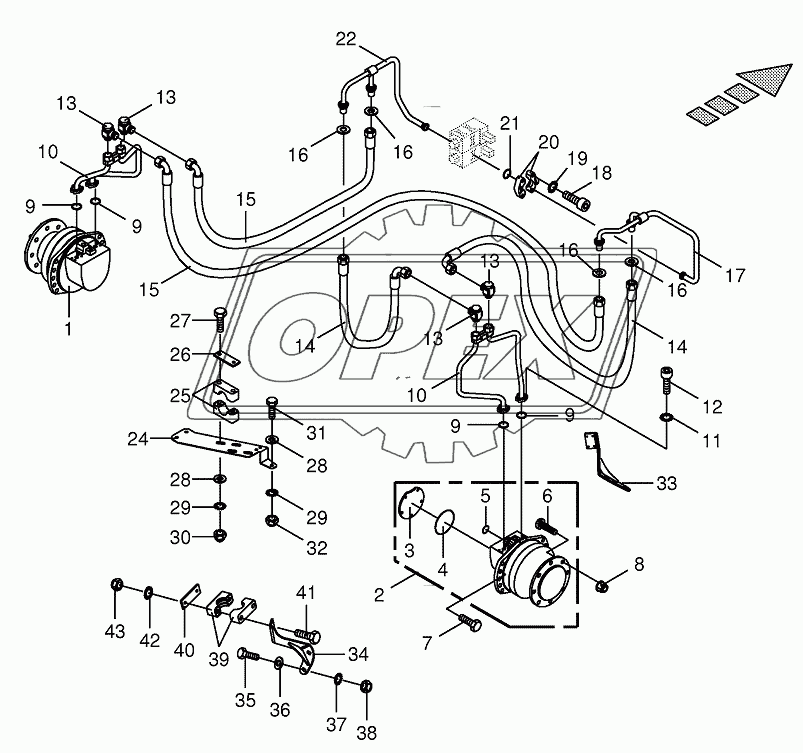 Traction drive wheel engine -rear