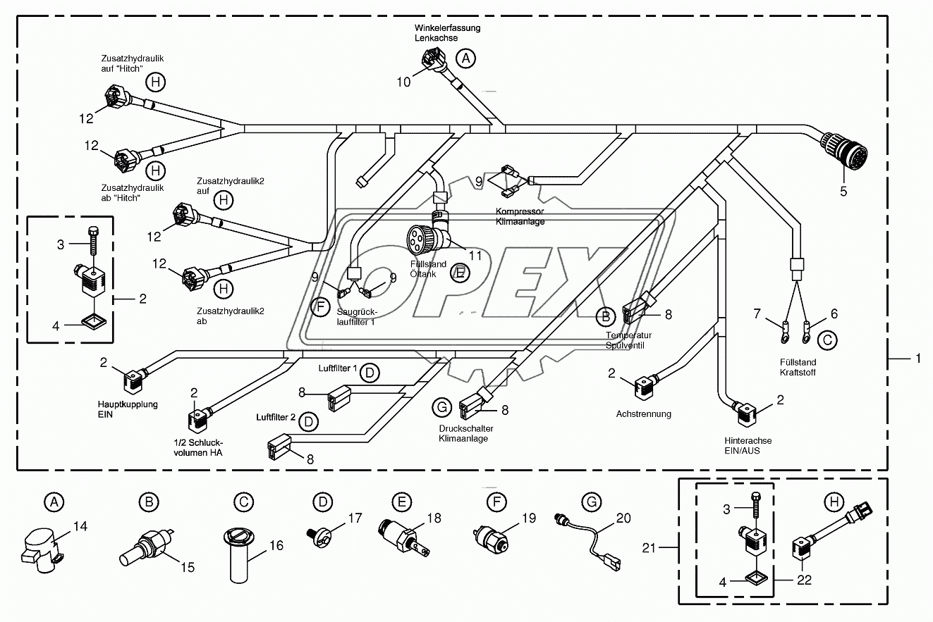 Wiring Harness - rear / drive valve