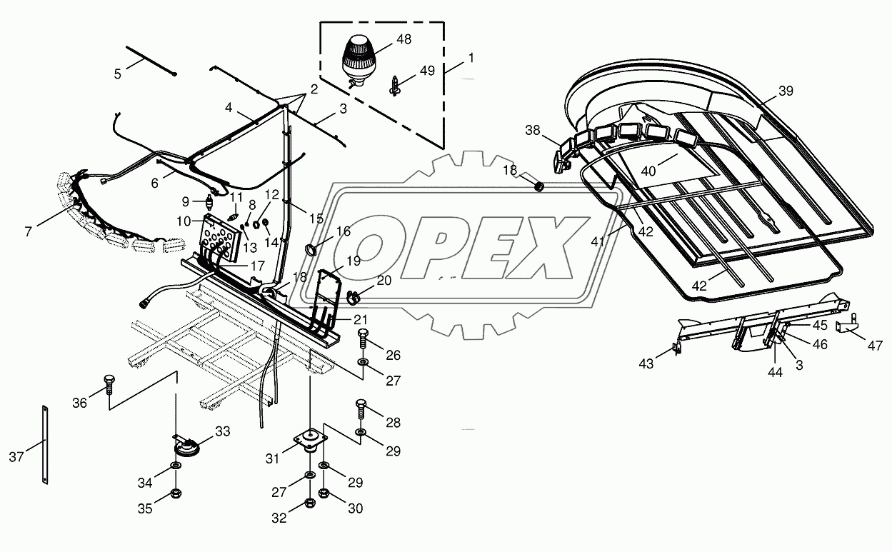 Cab - mounting parts / electric parts