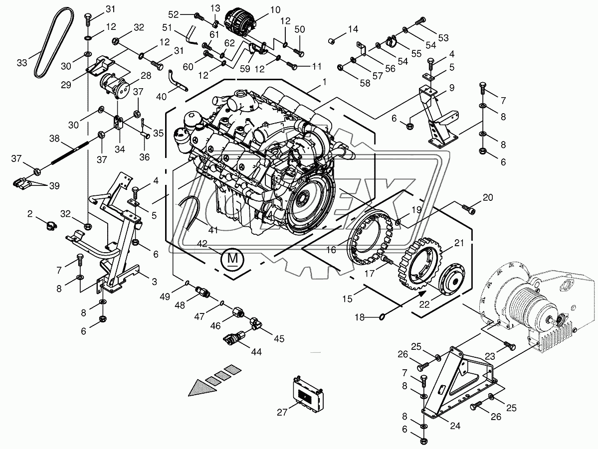 Diesel engine/Clutch/Air conditioner drive