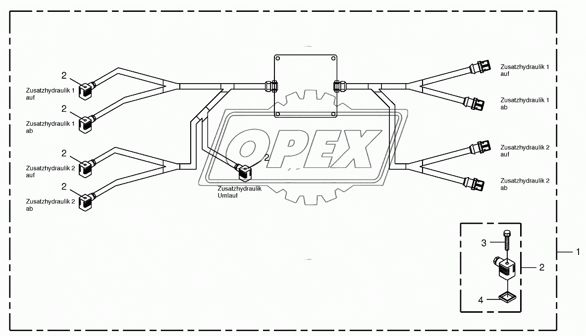 Wiring harness-auxiliary hydraulics