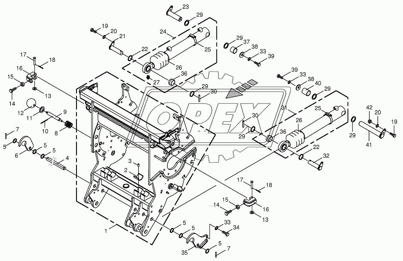 Chopping drum support 2