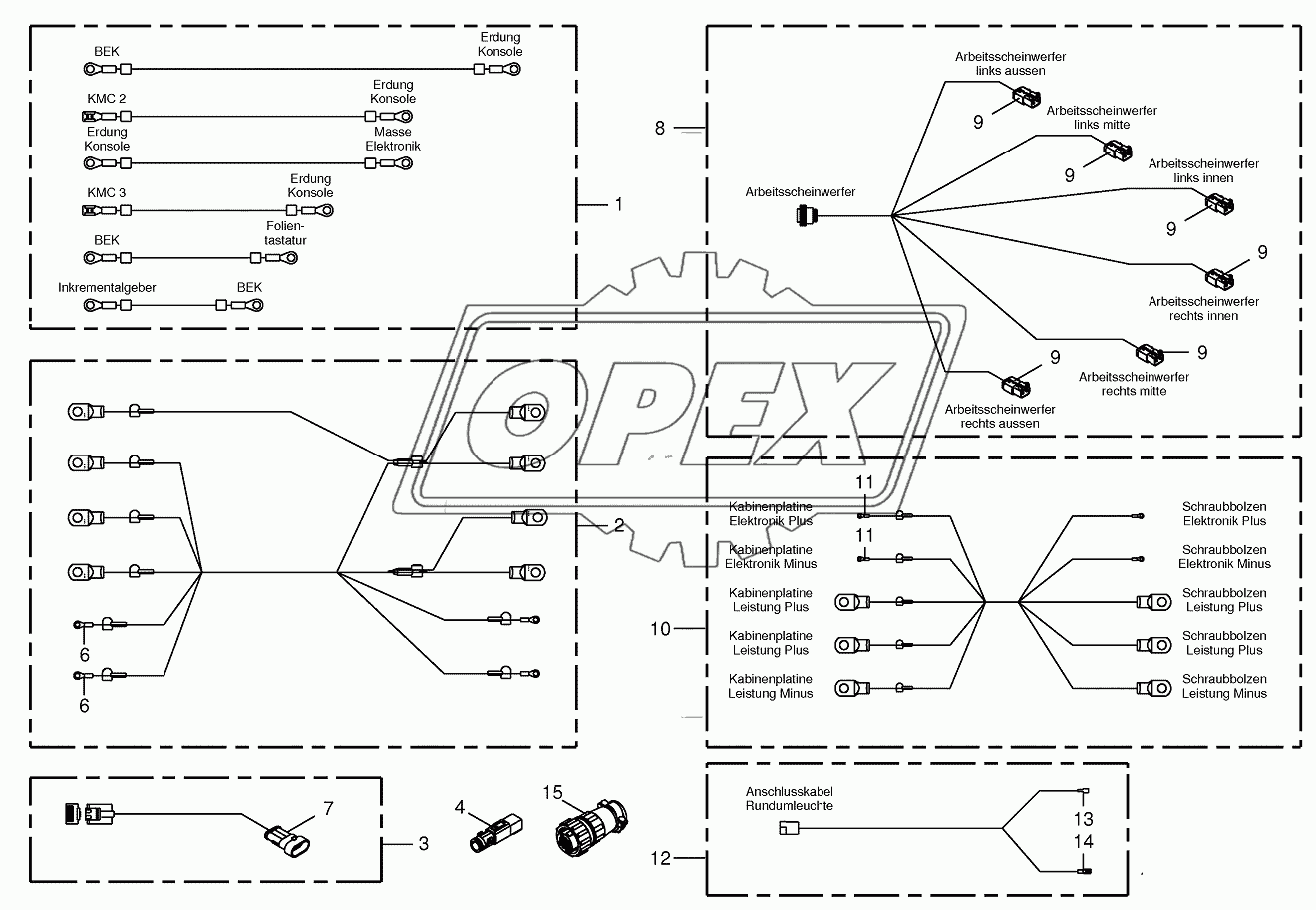 Wiring harness-control box/cab