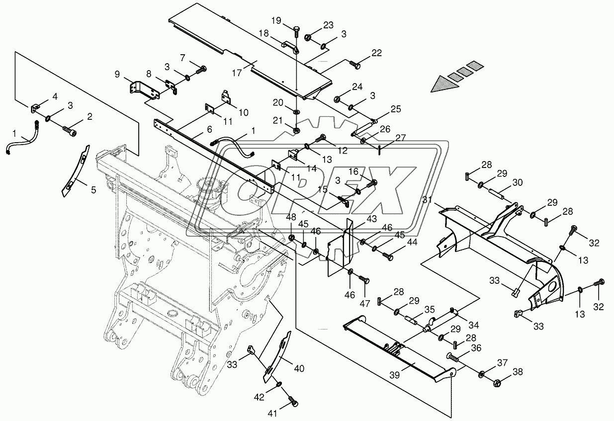 Chopping drum support-mounting parts