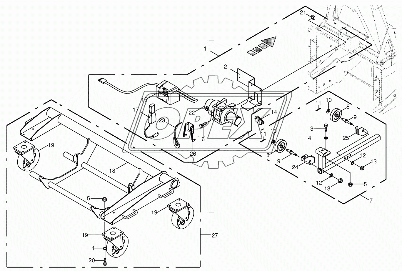 Rope winch/Installation car