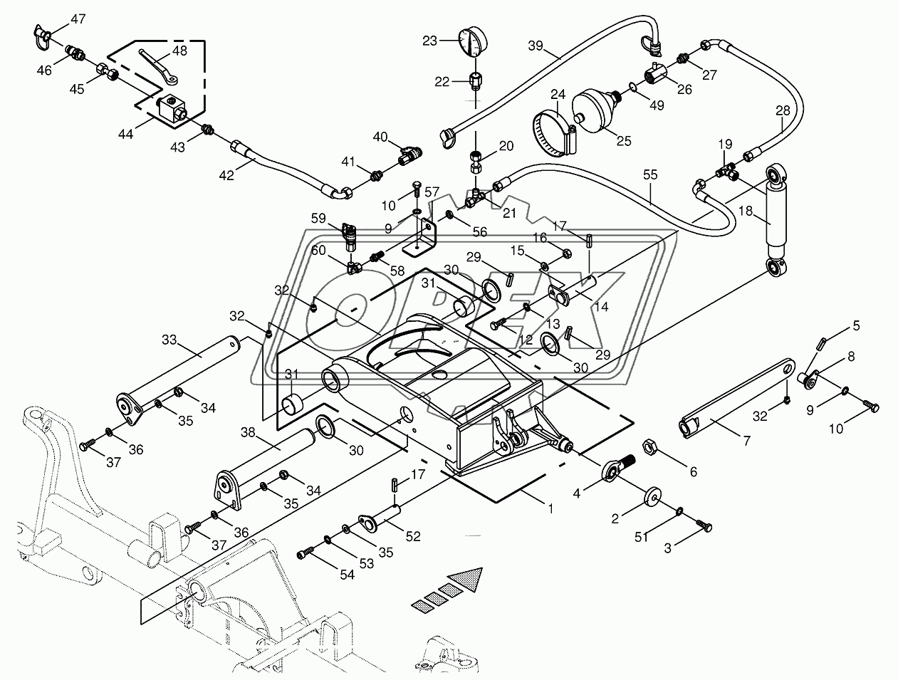 Steering axle rocker arm