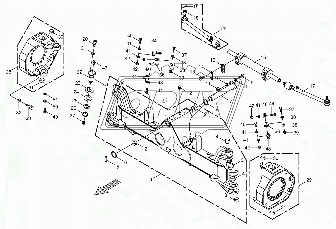 Steering axle