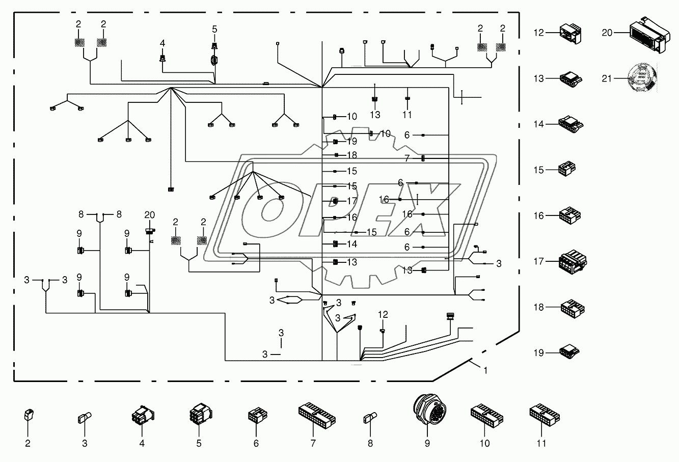 Wiring loom-cab