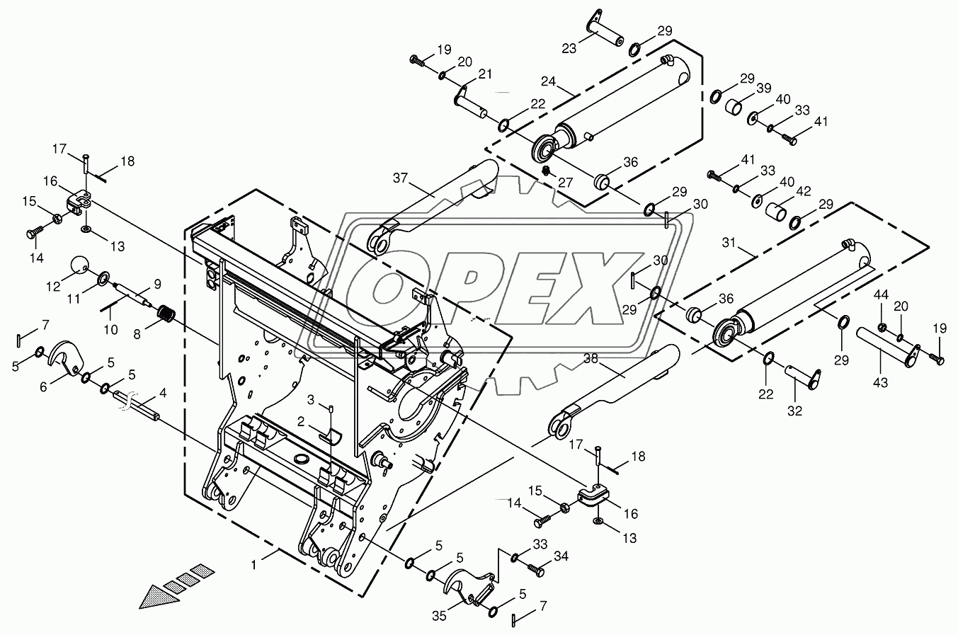 Chopping drum support