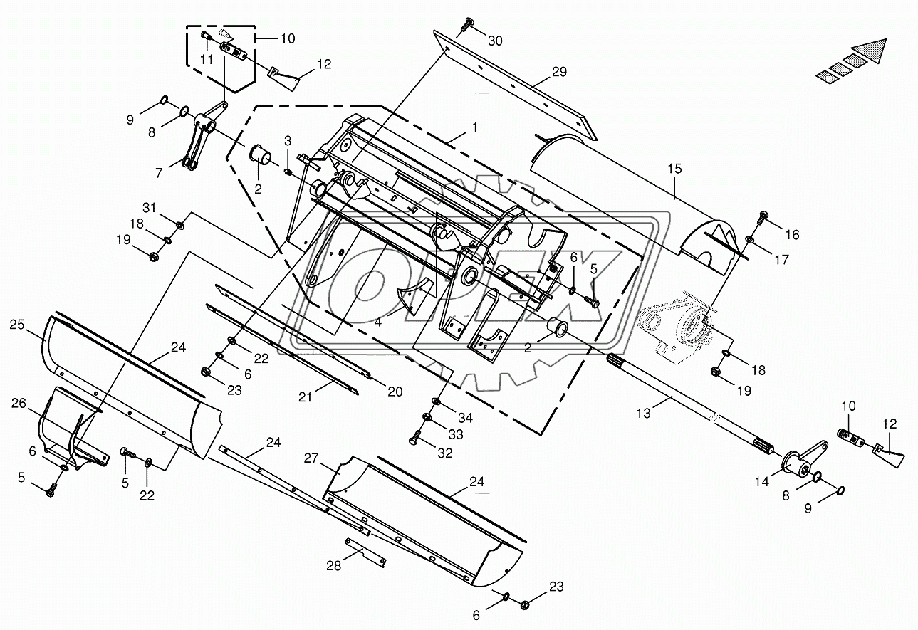 Cracker housing-mounting parts-spring-mounted