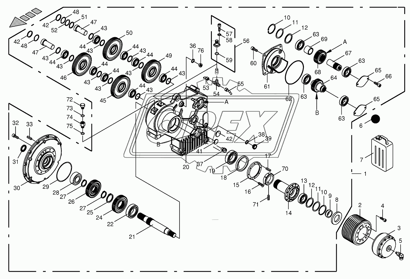 Motor output gear 4