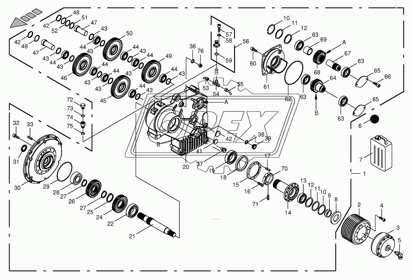 Motor output gear 6