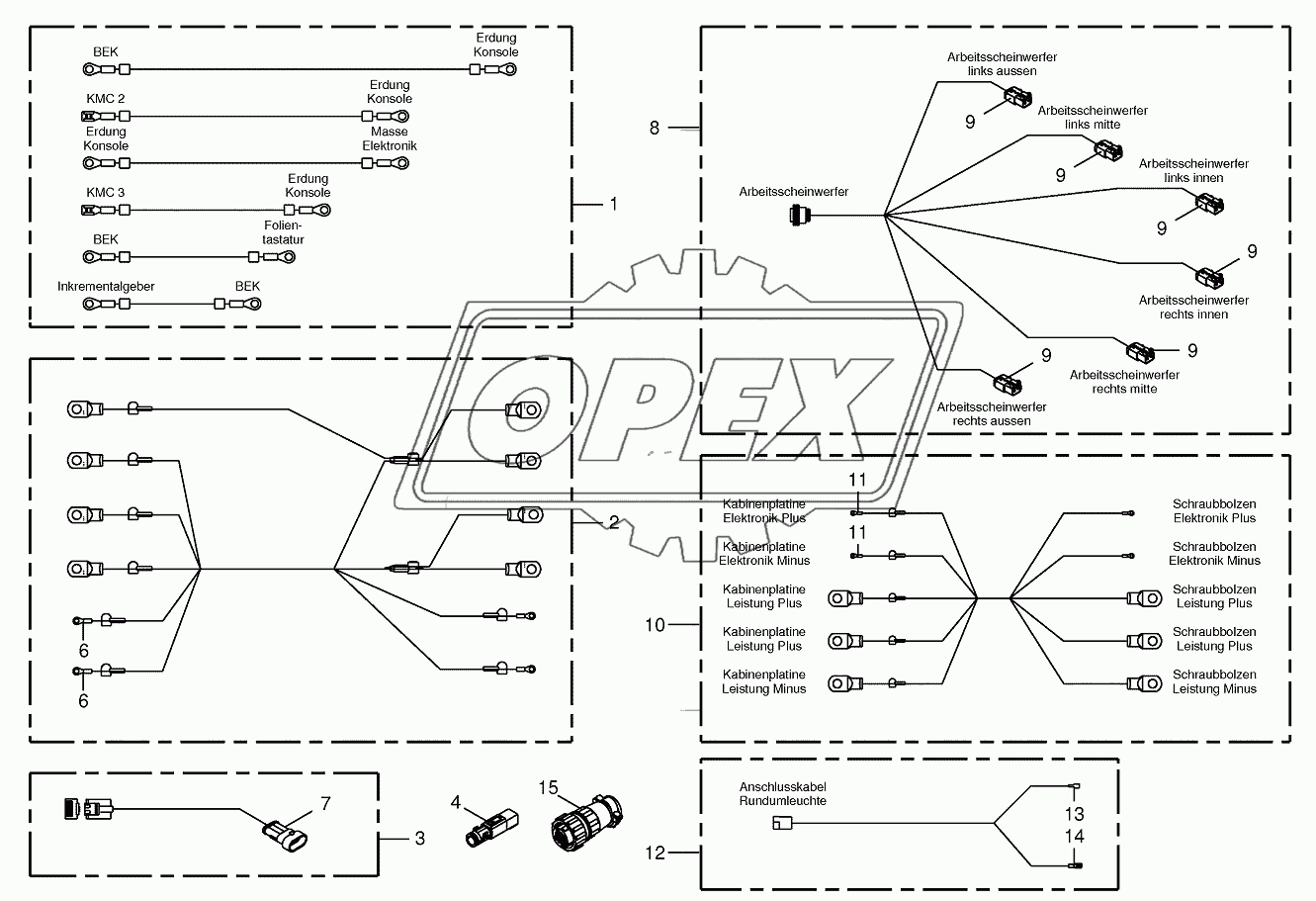 Wiring harness-control box/cab