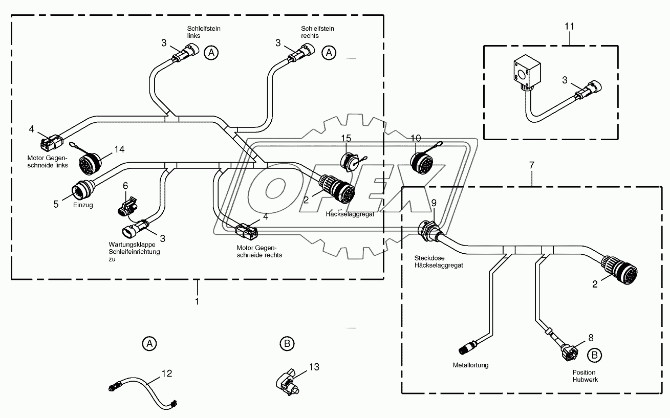 Wiring Harness-chopping aggregate/backlash-alarm