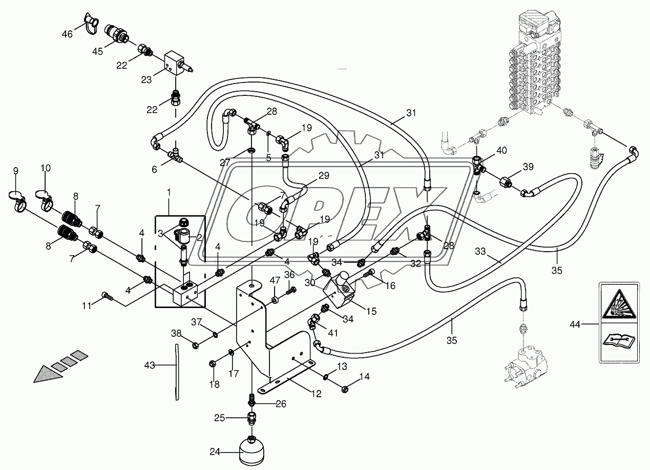 Hydraulic panel-additional axis