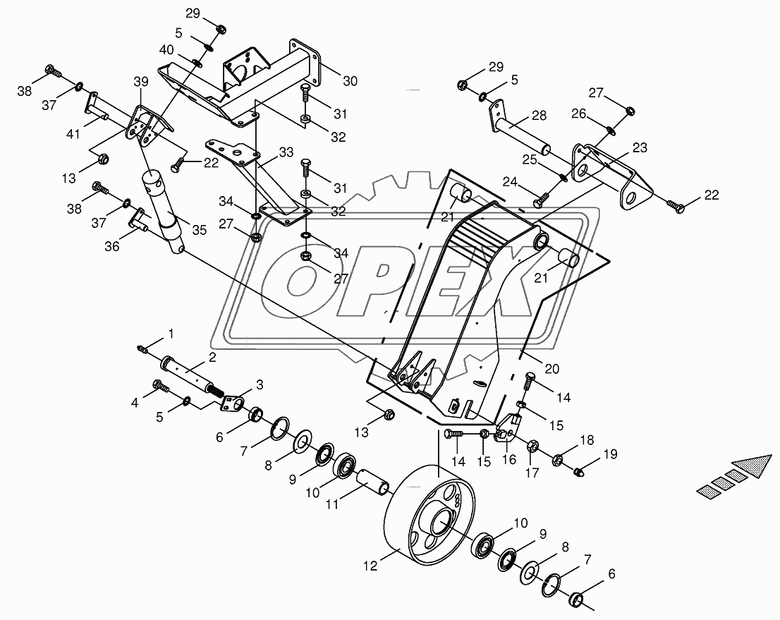 Tensioning device-main drive