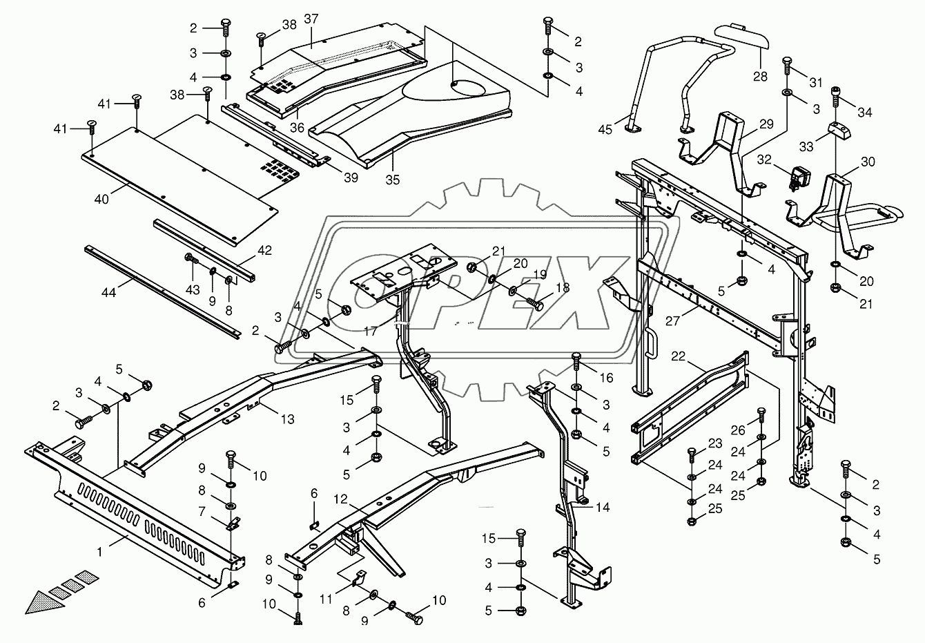 Panelling frame/Cladding-back top 1