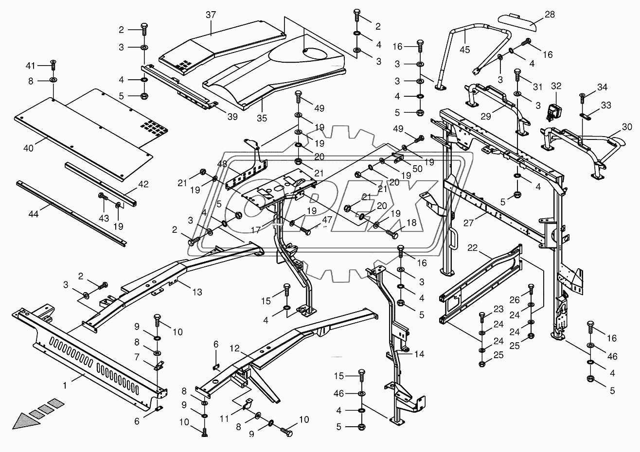 Panelling frame/Cladding-back top 2