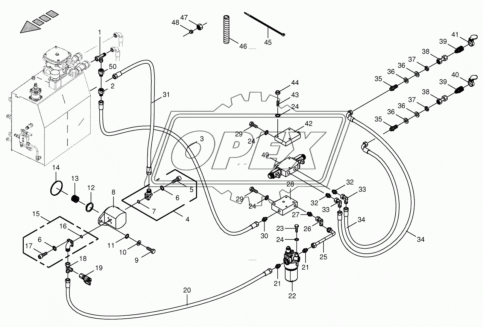 Hydraulics - additive connection back 833001 - 854000 1