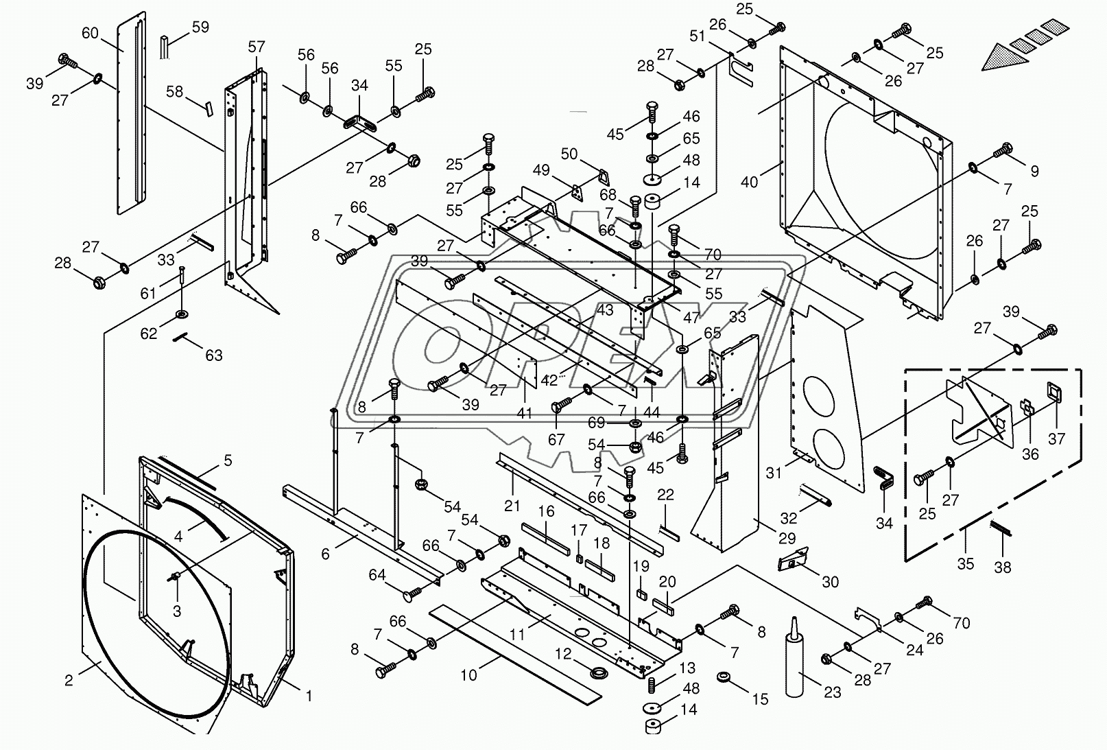 Radiator frame/radiator door