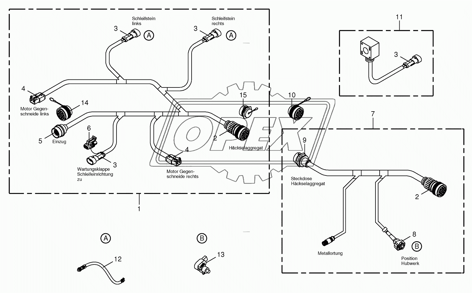 Wiring Harness - chopping aggregate/backlash-alarm