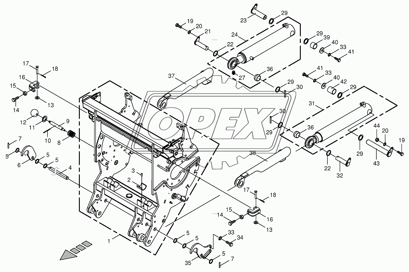 Chopping drum support